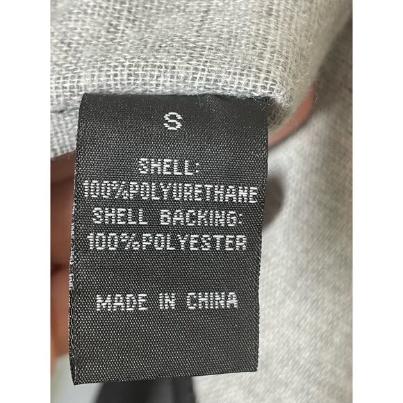 Baccini Womens Vegan Faux Leather Snap Down Shirt Shacket Size Small Black Goth - Picture 5 of 7